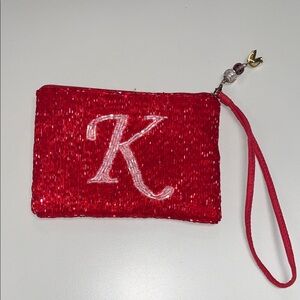 Liz Claiborne Red Mini Bag with Initial K